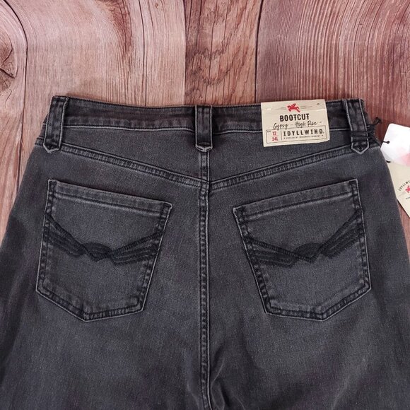 NWT Idyllwind Womens 12 Twelve South Wash Down High Risin Lace-Up Bootcut Jeans - Picture 9 of 15